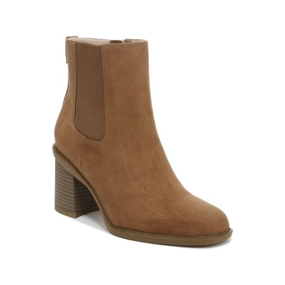 DR SCHOLLS Shoes - DR SCHOLLS Womens Beige Comfort Ride Away Almond Toe Block Heel Booties 9.5 M